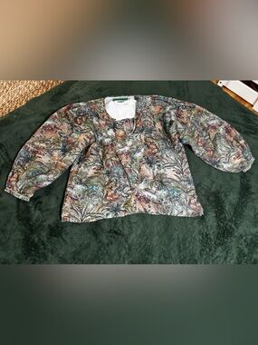 Chufy Gone Jammin M Boho puff sleeve top Jamaica tropical print